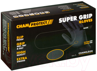 Перчатки одноразовые CHAMALEON Super Grip / 48901 (M, 80шт)