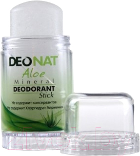Дезодорант-кристалл DeoNat С натуральным экстрактом Алоэ и глицерином (80г)