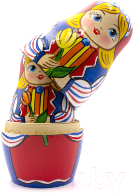 Матрешка сувенирная Брестская Фабрика Сувениров В голандском традиционном костюме с тюльпанами 7025