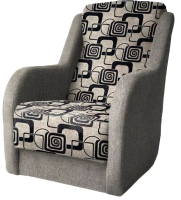 Кресло мягкое Асмана Дачник-1 (рогожка кубики коричневые/рогожка бежевый) - 