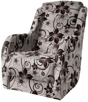 Кресло мягкое Асмана Дачник-1 (рогожка цветок крупный коричневый) - 