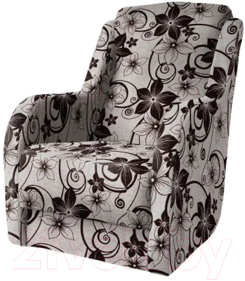 Кресло мягкое Асмана Дачник-1 (рогожка цветок крупный коричневый)