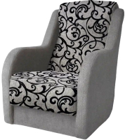 Кресло мягкое Асмана Дачник-1 (рогожка завиток черный/рогожка серый) - 