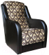 Миниатюра изображения товара Кресло мягкое Асмана Дачник-1 (велюр цветок в ромбе/подлокотники кожзам)