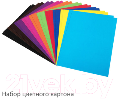 Набор цветной бумаги и картона Brauberg Мелованные / 113567