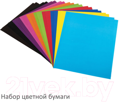 Набор цветной бумаги и картона Brauberg Мелованные / 113567