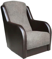 Кресло мягкое Асмана Дачник-1 (рогожка бежевый/кожзам коричневый) - 
