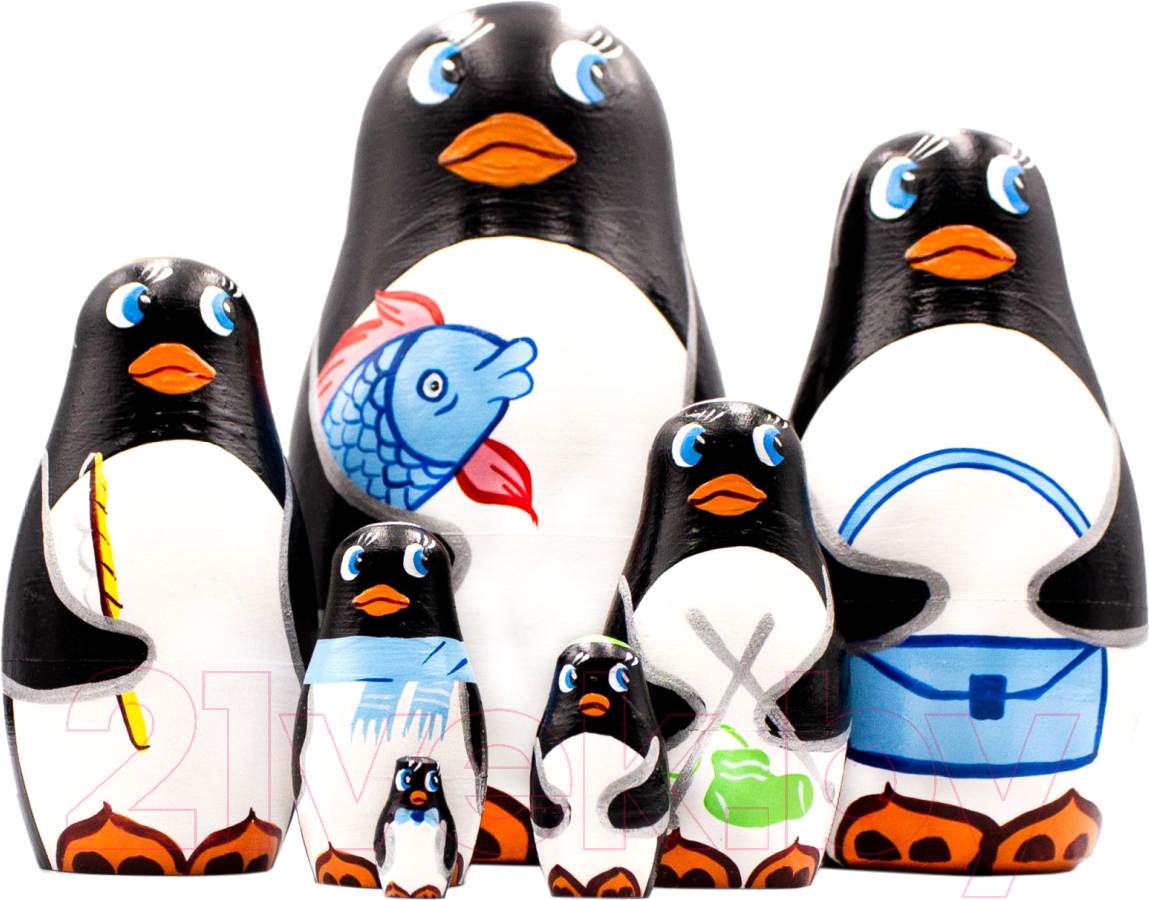 Матрешка сувенирная Брестская Фабрика Сувениров В виде забавной семьи пингвинов 7108