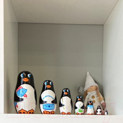 Матрешка сувенирная Брестская Фабрика Сувениров В виде забавной семьи пингвинов 7108