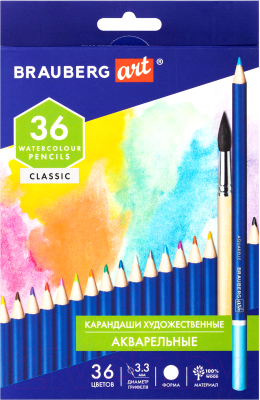 Набор акварельных карандашей Brauberg Art Classic / 181531 (36цв)