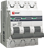 Выключатель автоматический EKF ВА 47-63 3Р 4А (C) PROxima / mcb4763-3-04C-pro - 