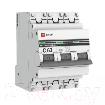 Выключатель автоматический EKF ВА 47-63 3Р 13А (C)