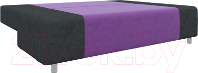 Диван Mebelico Чарли 63 (микровельвет, фиолетовый/черный)