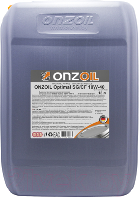 

Моторное масло Onzoil, SAE 10W40 Optimal SG/CF