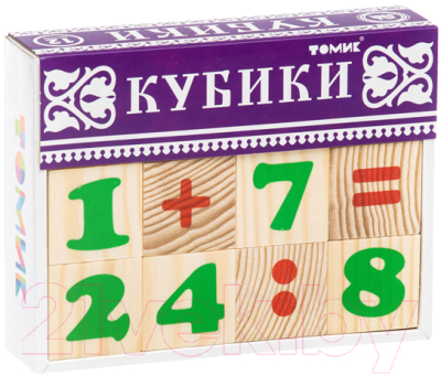 Развивающая игра Томик Кубики. Цифры  / 1111-3 (12шт)