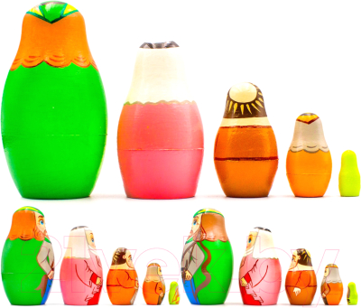 Изображение товара Матрешка сувенирная Брестская Фабрика Сувениров В виде персонажей сказки Робин Гуд 5173