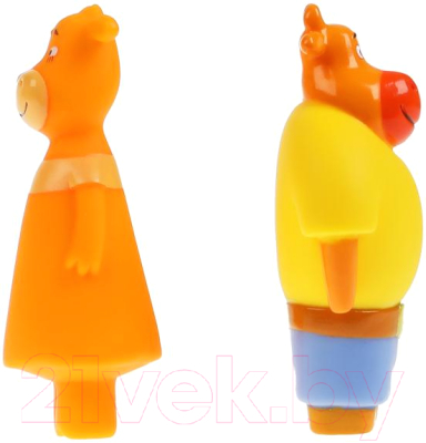 Набор игрушек для ванной Капитошка Оранжевая корова Ма и Па / LX-OR-COW-05