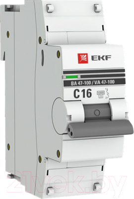 Выключатель автоматический EKF PROxima ВА 47-100 1P 16А (C) 10kA / mcb47100-1-16C-pro