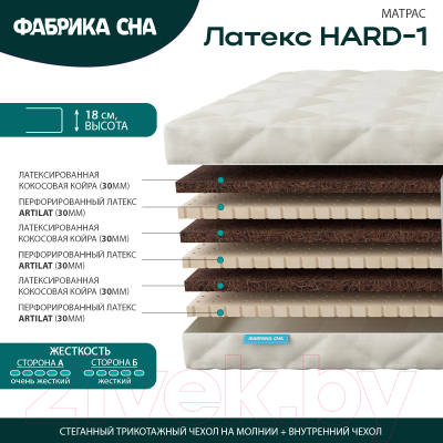 Матрас Фабрика сна Латекс Hard-1 80x195