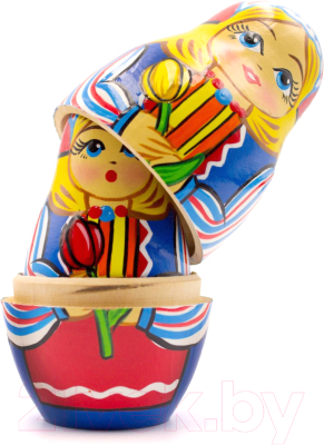 Матрешка сувенирная Брестская Фабрика Сувениров В голандском традиционном народном костюме с тюльпанами 5025