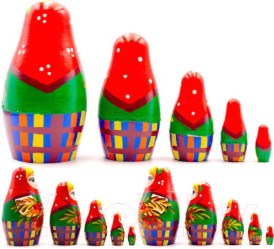 Изображение товара Матрешка сувенирная Брестская Фабрика Сувениров В платье-сарафане с ветками рябины 5040