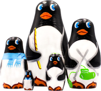 Матрешка сувенирная Брестская Фабрика Сувениров В виде забавной семьи пингвинов 5108 - 