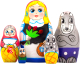 Матрешка сувенирная Брестская Фабрика Сувениров С персонажами сказки Красная шапочка 5114 - 