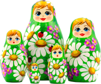 Матрешка сувенирная Брестская Фабрика Сувениров В сарафане с цветами ромашки 5008 - 