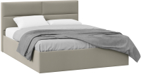Двуспальная кровать ТриЯ Глосс универсальный тип 1 с ПМ 160x200 (велюр мокко темный) - 