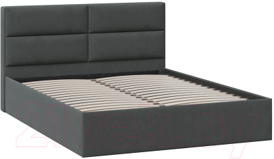 Двуспальная кровать ТриЯ Глосс универсальный тип 1 160x200 (велюр графит)