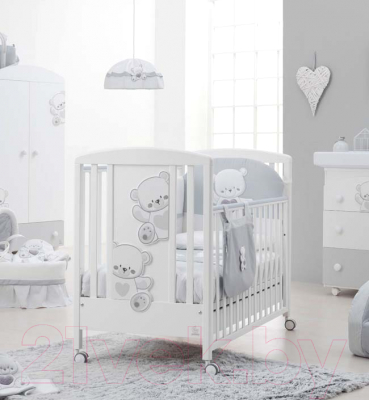 Детская кроватка Italbaby Baby Jolie / 070.0110 (белый/серый)