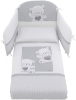 Комплект постельный для малышей Italbaby Jolie / 100.0053-5 (белый/серый) - 