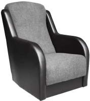 Кресло мягкое Асмана Дачник-1 (рогожка серый/кожзам черный) - 