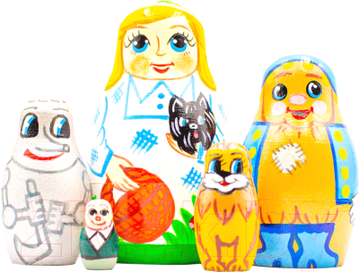 Изображение товара Матрешка сувенирная Брестская Фабрика Сувениров С персонажами из сказки волшебник из страны Оз 5139