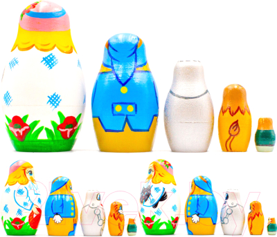 Изображение товара Матрешка сувенирная Брестская Фабрика Сувениров С персонажами из сказки волшебник из страны Оз 5139