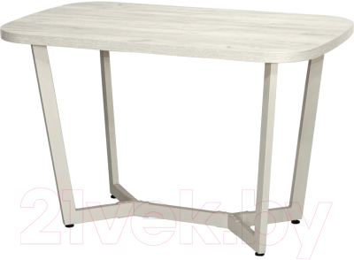Обеденный стол Millwood Лофт Мюнхен 120x70x75 (дуб белый Craft/металл белый)