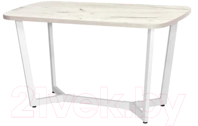 Обеденный стол Millwood Лофт Мюнхен 130x80x75 (дуб белый Craft/металл белый)