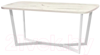 Обеденный стол Millwood Лофт Мюнхен 160x80x75 (дуб белый Craft/металл белый)