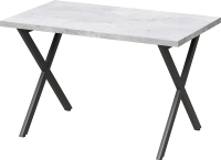 Обеденный стол Millwood Лофт Хьюстон Л 160x80x75 (бетон миллениум/металл черный) - 