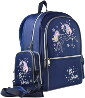 Школьный рюкзак Феникс+ Единорог / 54123 (темно-синий) - 