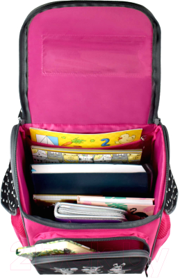 Школьный рюкзак Феникс+ Зебры / 53776 (черный/розовый)