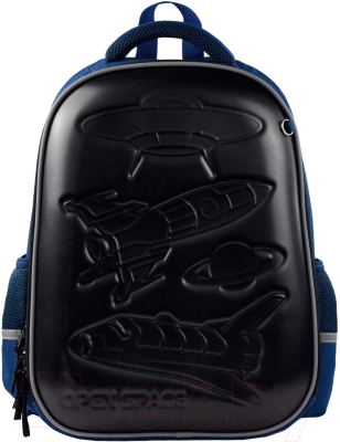 Школьный рюкзак Феникс+ Космос / 53684 (черный/синий)