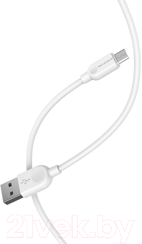 Кабель Borofone BX14 LinkJet AM-microBM (2м, белый) — фото 4