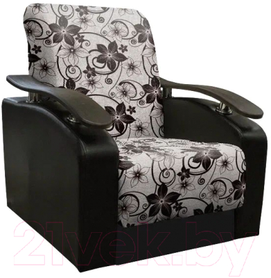 Комплект мягкой мебели Асмана Антуан (рогожка цветок крупный коричневый/кожзам коричневый)