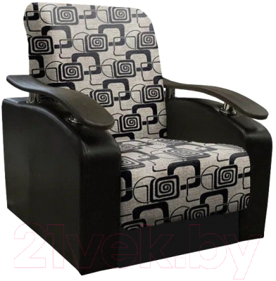 Комплект мягкой мебели Асмана Антуан (рогожка кубики коричневые/кожзам коричневый)