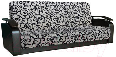 Комплект мягкой мебели Асмана Антуан (рогожка завиток черный/кожзам черный)
