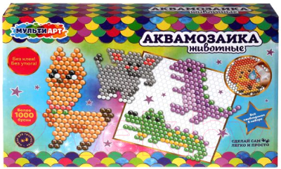 Развивающая игра MultiArt Аквамозаика Животные / ABMA1200-1