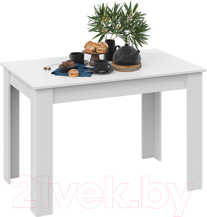 Обеденный стол ТриЯ Промо тип 2 (белый/белый)
