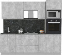 Кухонный гарнитур Интерлиния Мила Лайт 2.4 ВТ (бетон/бетон/кастилло темный) - 