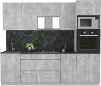 Кухонный гарнитур Интерлиния Мила Лайт 2.5 ВТ (бетон/бетон/кастилло темный) - 